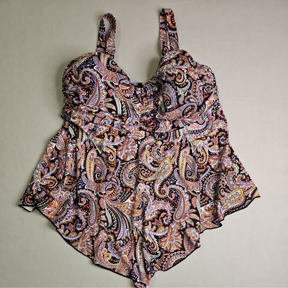 A SHORE FIT 12 Ladies Paisley Tankini Top